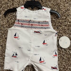 Edgehill Collection Nautical White and Red Kids One Piece